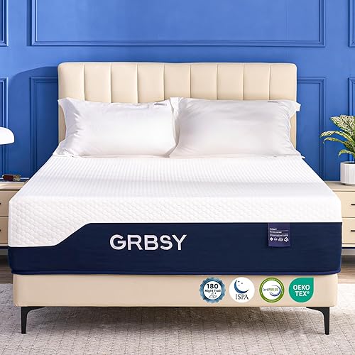 Queen Mattress Firm, 14 Inch Cooling Gel Memory Foam Mattress, IceSilk Cover for Hot Sleepers, Back Pain Relief, Motion Isolation, Fiberglass-Free, CertiPUR-US, Queen Mattress in Box