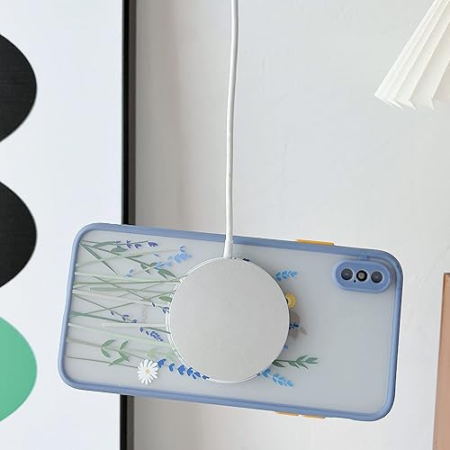 Miniatura 2 de Skyseaco Funda para iPhone XiPhone Xs compatible con MagSafe para policarbonato transparente esmerilado, protector de espalda de flores a prueba de