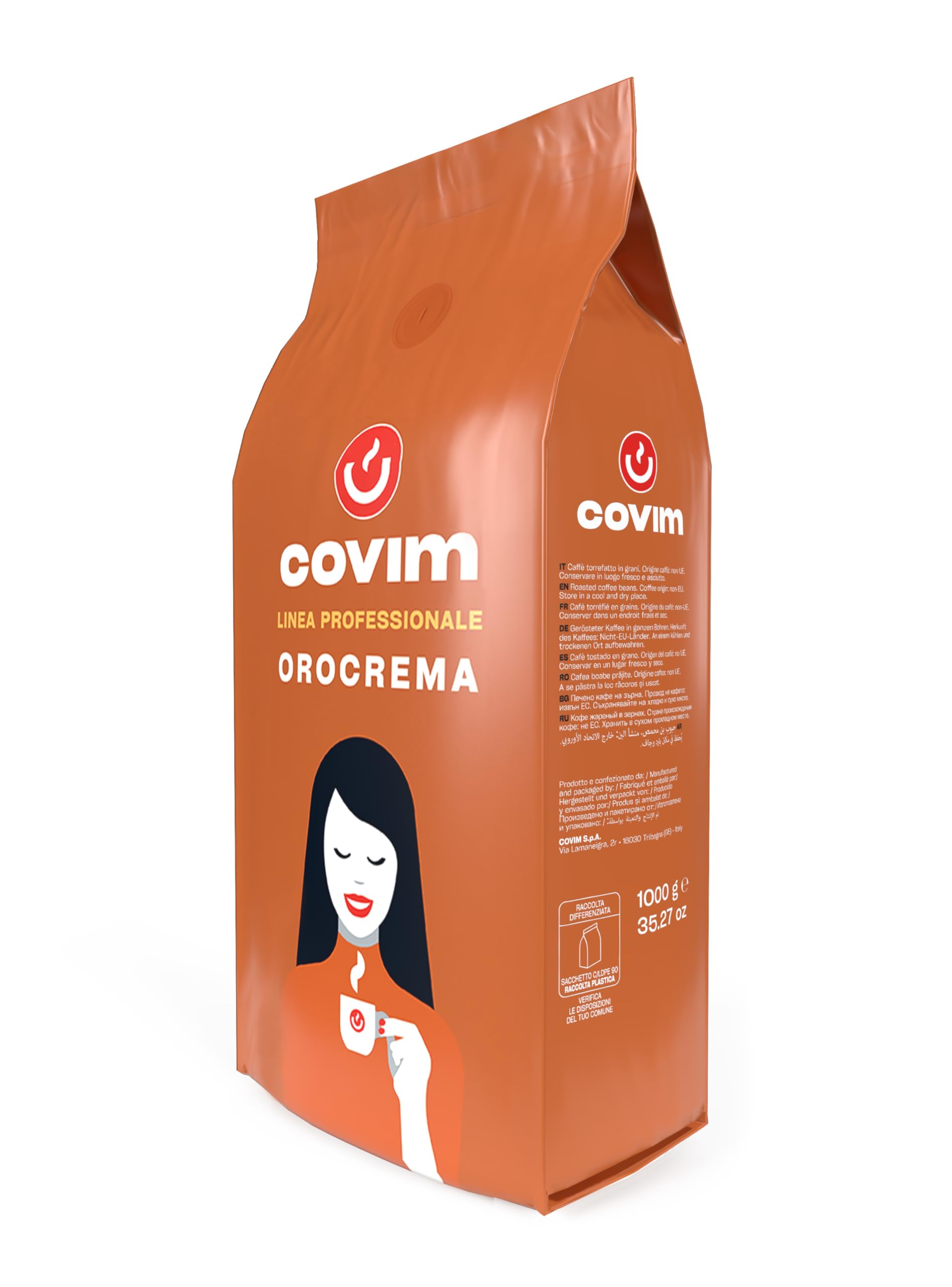 Coffee Covim Oro Cream włoskie ziarna kawy, 1 kg, Robusta
