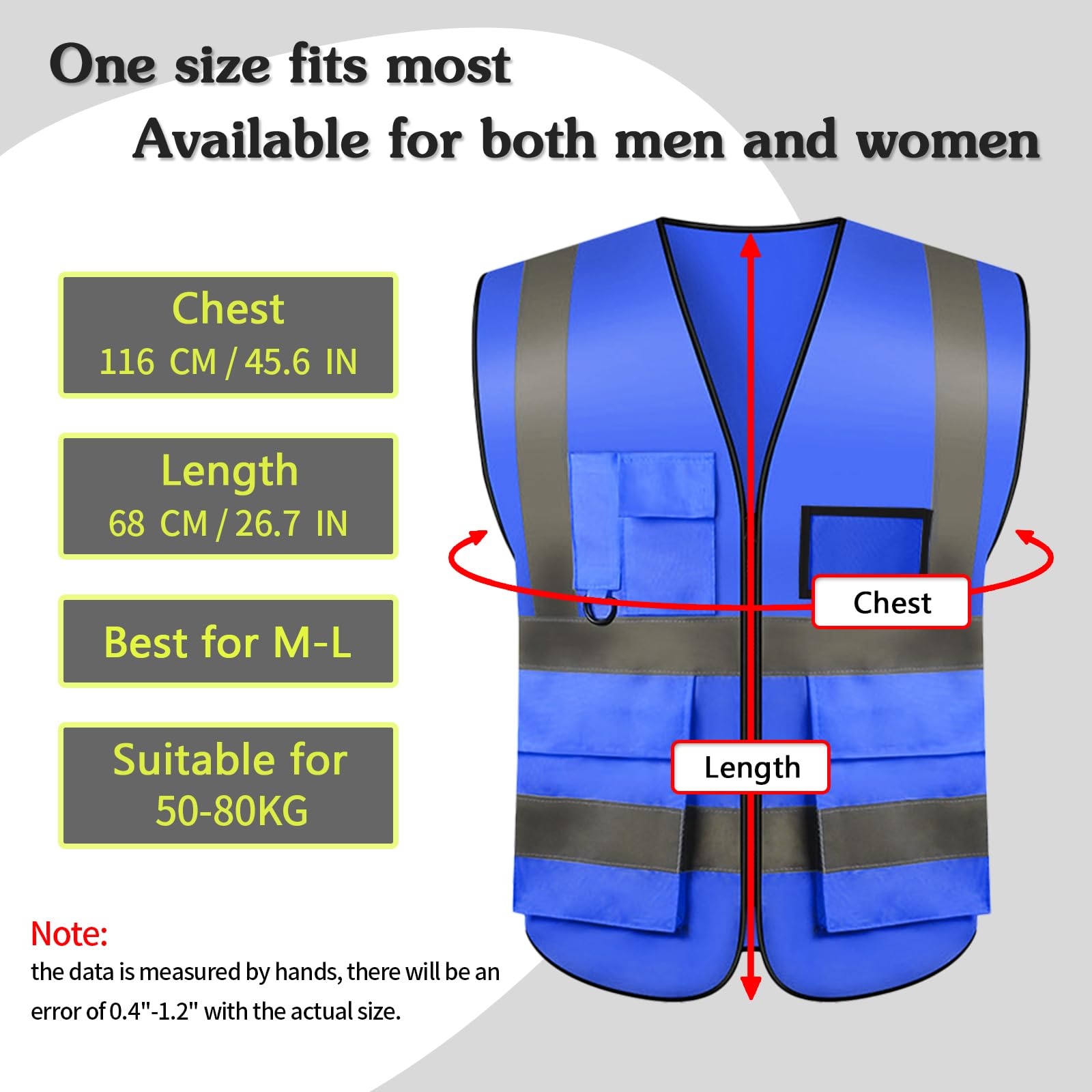 30 Pack Hi Vis Reflective Safety Vest with 5 Pockets and Zipper for Men & Women, Neon Working Vest - One Size