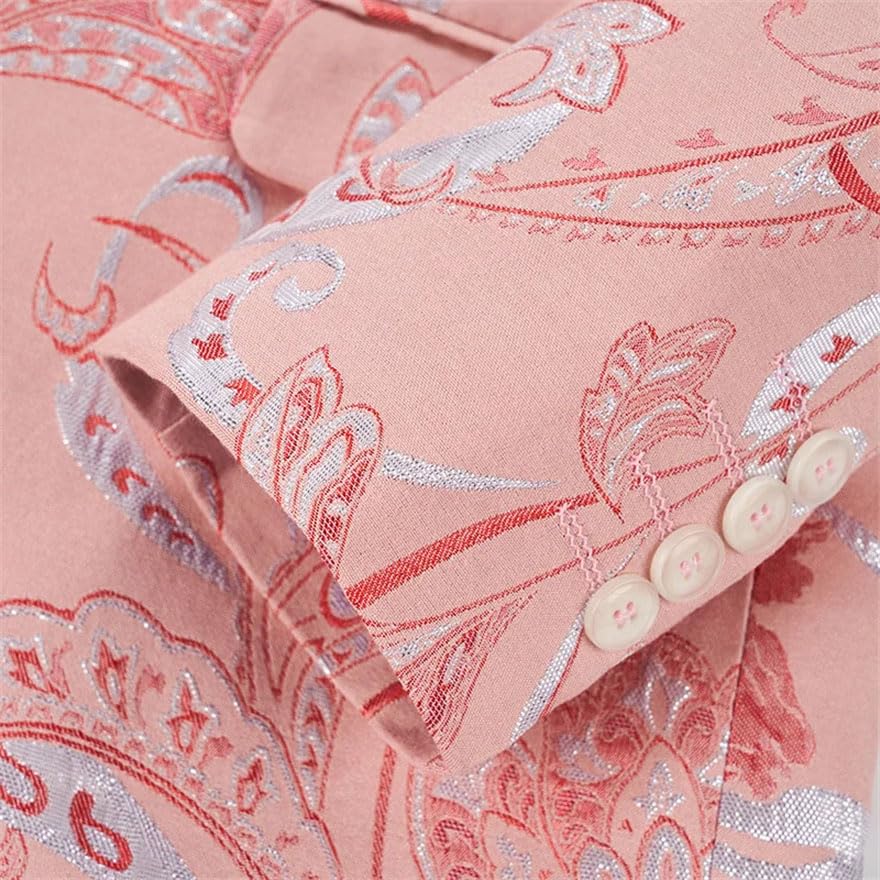 Men Slim Embroidered Coat Pants Two-Piece Suit Blazer Jacket and Trousers Wedding Party Suit4