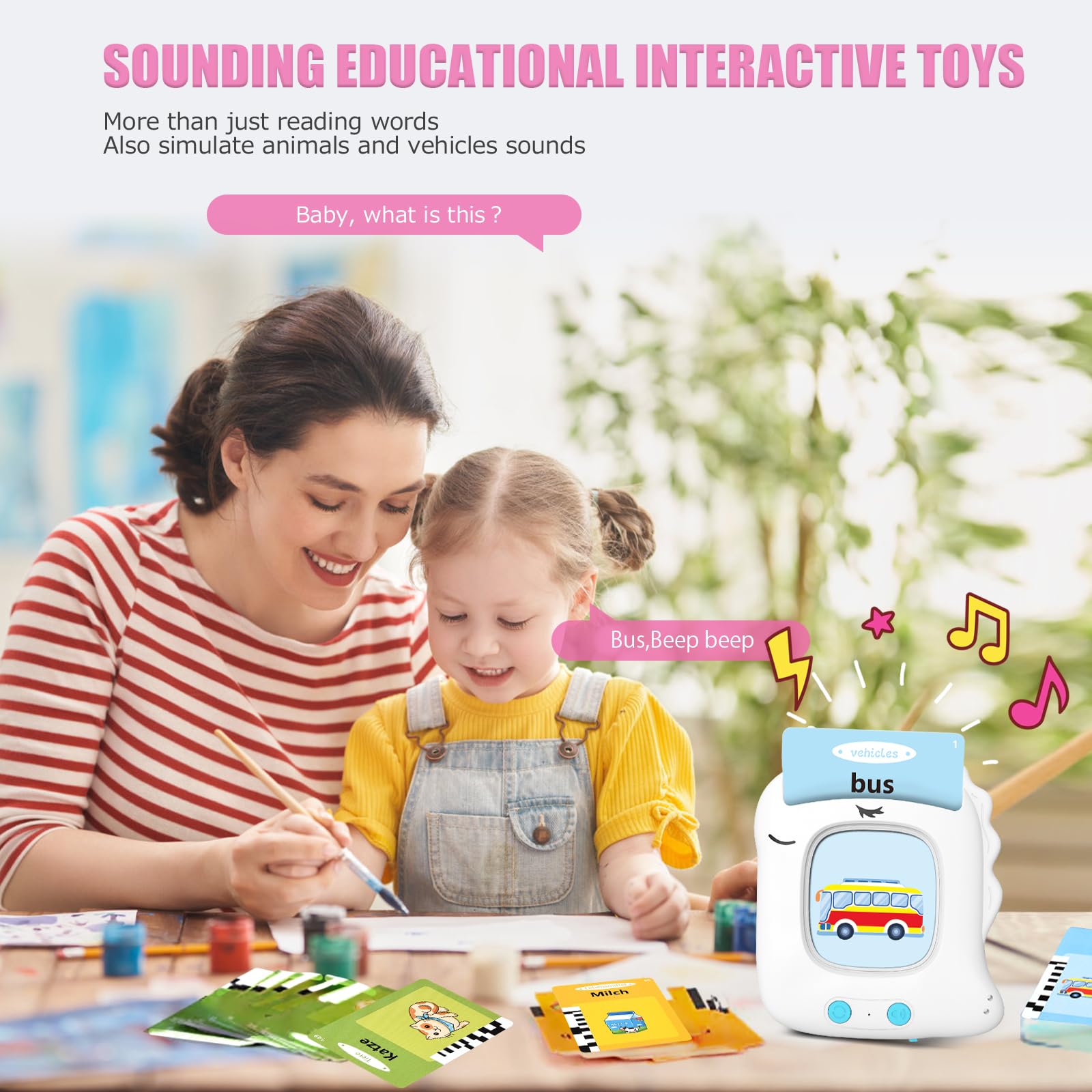 Talking Flash Cards for Toddler Toys for 2 3 4 5 6 Year Old Girls Boys Preschool Learning Resources Sensory Toys for Autism Educational Montessori Toy with 224 Words Interactive Gifts For Kids Age 2-6 - Image 4