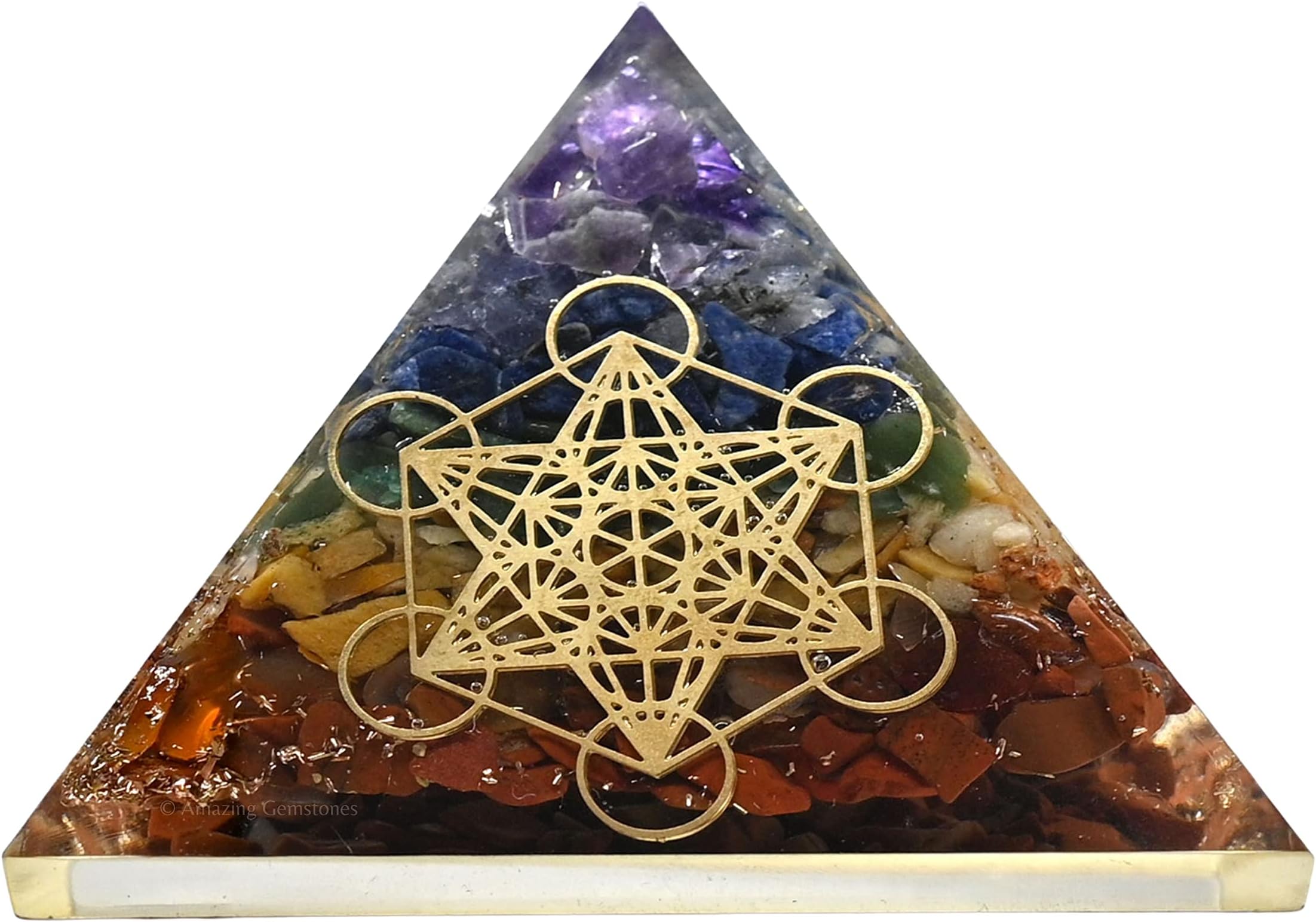 Large Orgone Pyramid | Natural Chakra Pyramid Crystal | Metatron Orgonite Pyramid | Organ Pyramids Positive Energy Healing