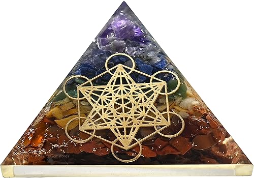 Pirámide de orgón grande Cristal de pirámide de chakra natural Pirámide de orgonita de metatrón Pirámides de órgano Curación de energía positiva