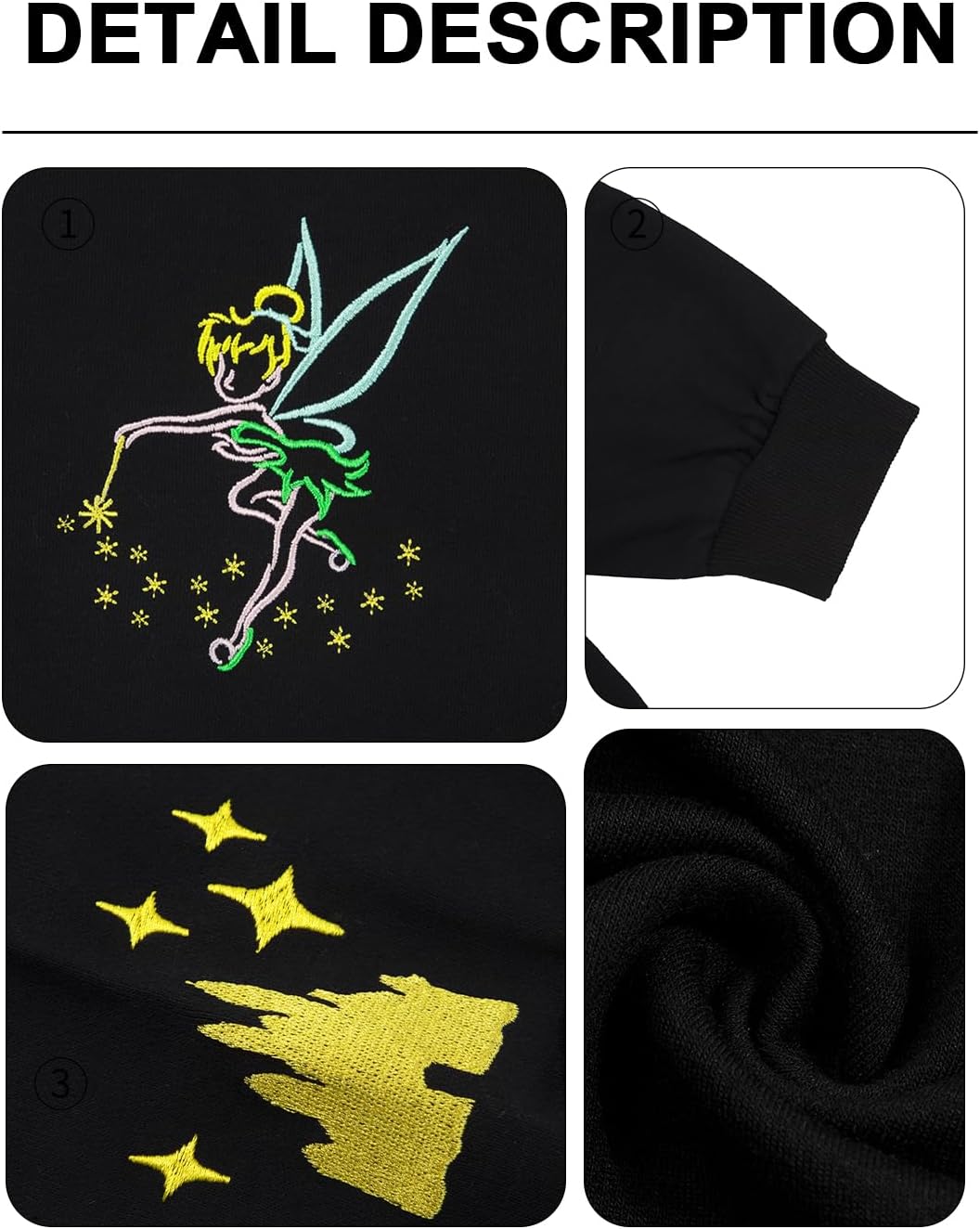 Magic Kingdom Sweatshirt Women Embroidered Princess Sweater Cute Fairy Shirt Family Vacation Castle Graphic Top - Image 6