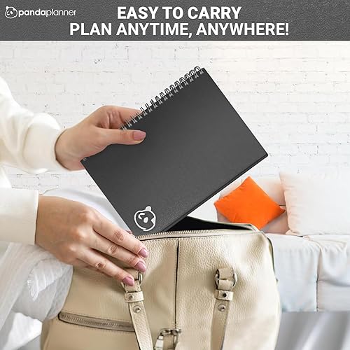 Vista 22 de Panda Planner 2025 Undated Daily Planner with Hourly Schedule 5.75" x 8.25" – 90 Days Daily Journal with Spiral Binding – To Do List Notebook with