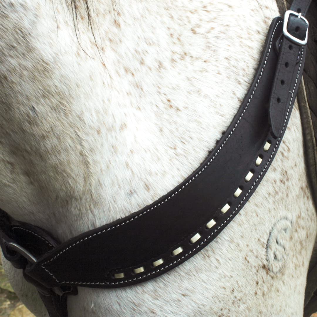 Collier De Poitrine Western Pour Cheval – Noir, à Fleurs, à Corde à Tonneau – Orlov Hill