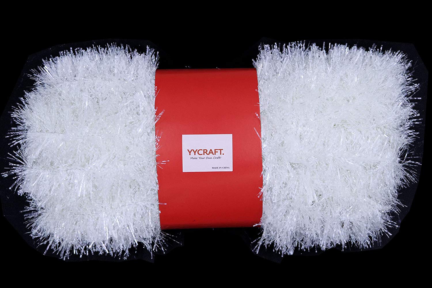 Yycraft White 15 Yards (45 Feet) Commercial Length Thick Foil Tinsel Christmas Garland Classic Christmas Decorations(2 Inch,)