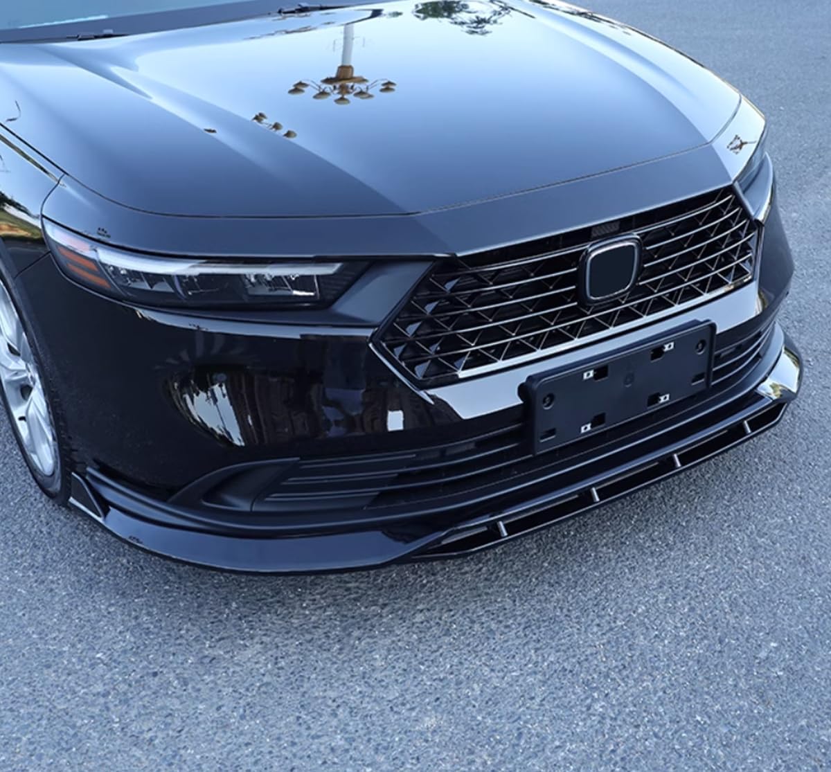 Car Accessories Front Bumper Lip Lower Chin Spoiler Splitter Compatible with Honda Accord 2023 2024 2025 2026 (Glossy Black) 4PCS ABS