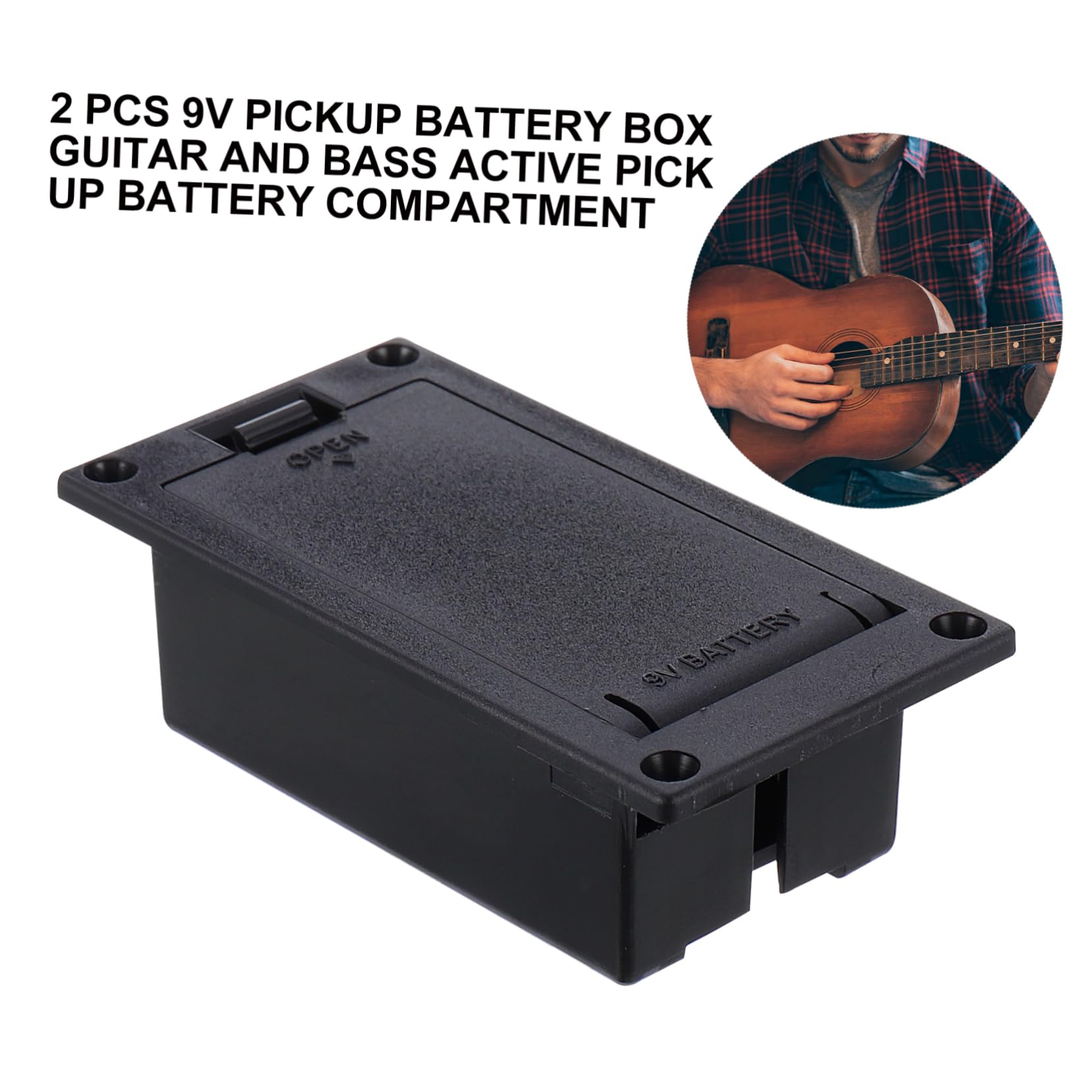 ifundom 3sets Guitar Battery Holder 9v Active Bass Pickup Battery Box Replacement Compartment 2pcs*3