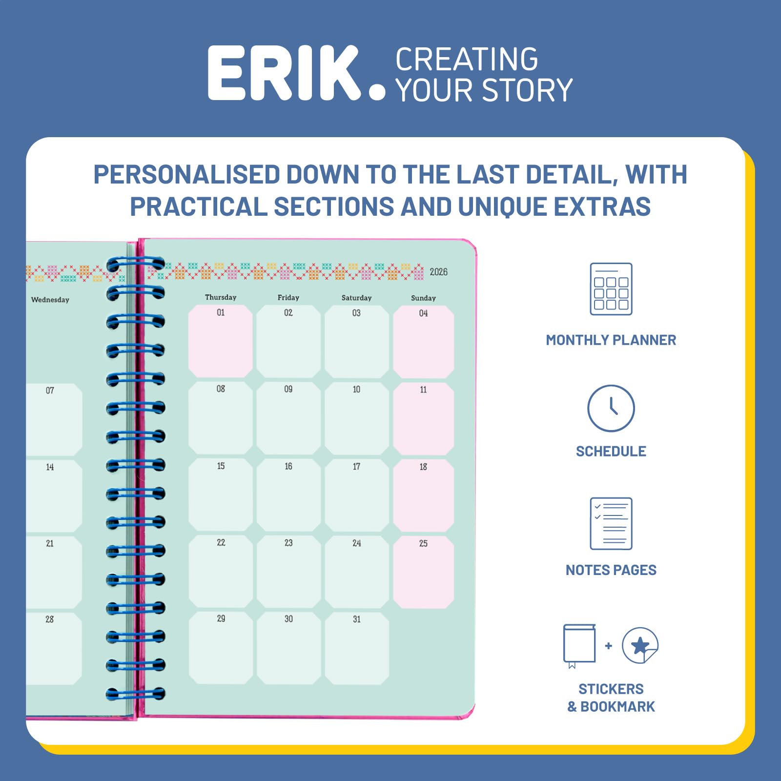 Grupo Erik - Frida Kahlo Week To View 2026 Year Diary | 2026 A5