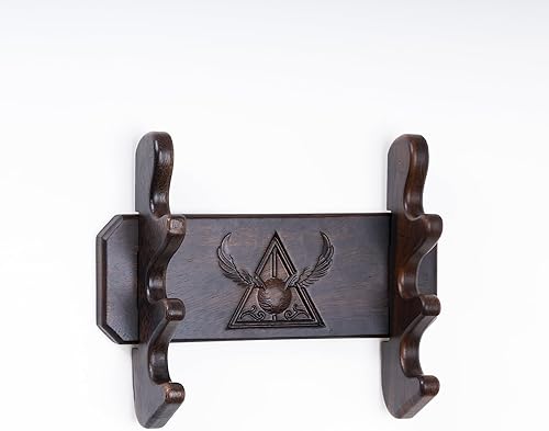 Miniatura 8 de Handicraftviet Soporte para varita de mago, hecho a mano, 1 nivel, para coleccionar, color negro (soporte de varita de serpiente)