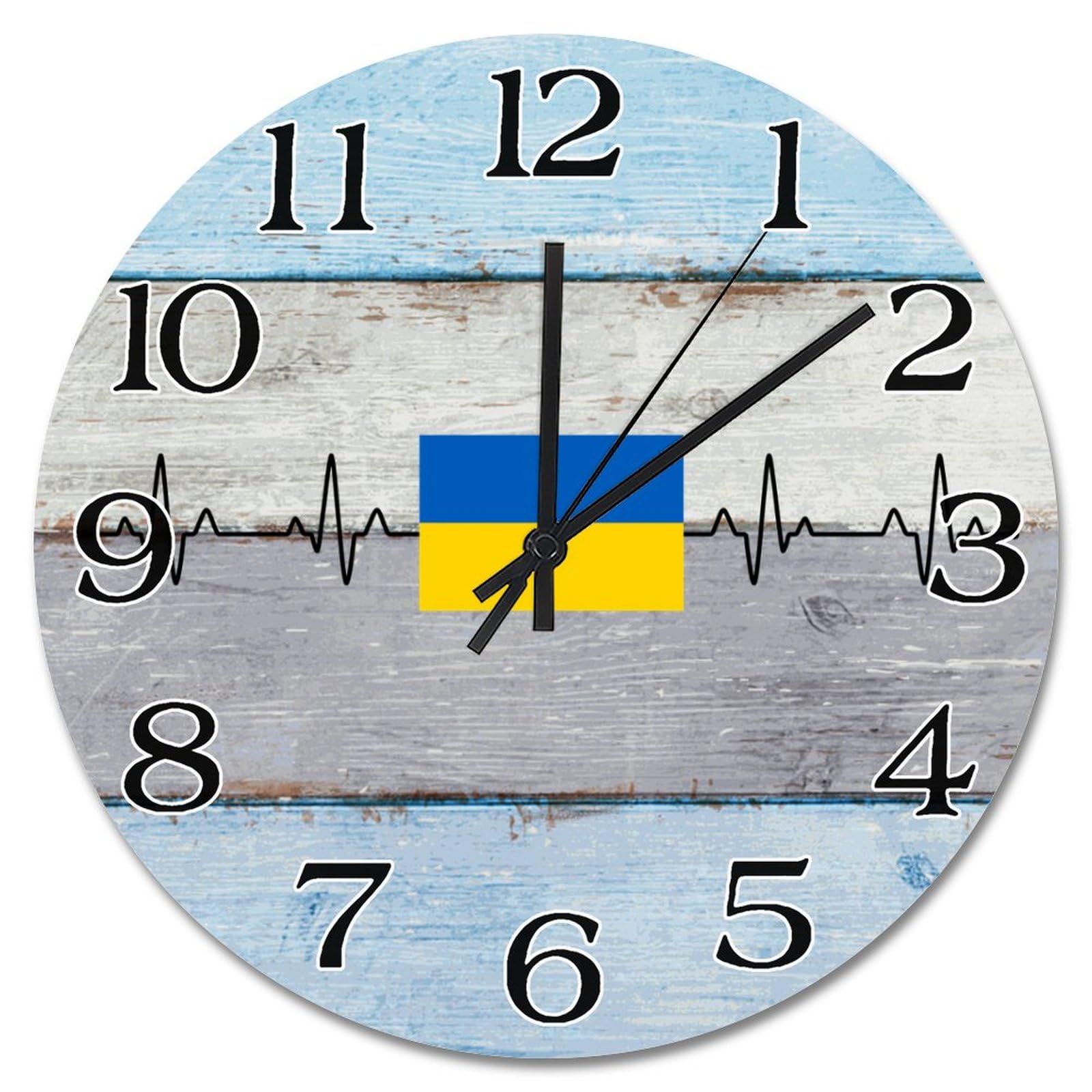 Horloge murale Ukraine silencieuse pour salon et chambre