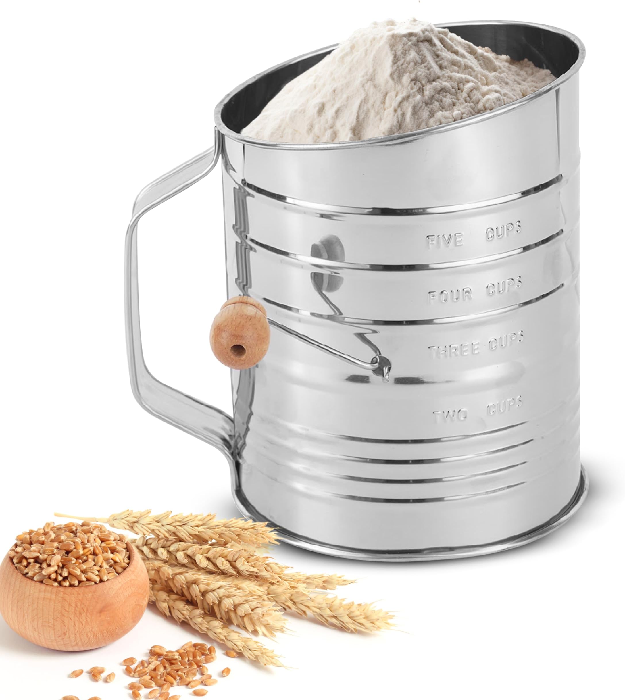 Flour Sifter and Powdered Sugar Duster Set, Stainless Steel