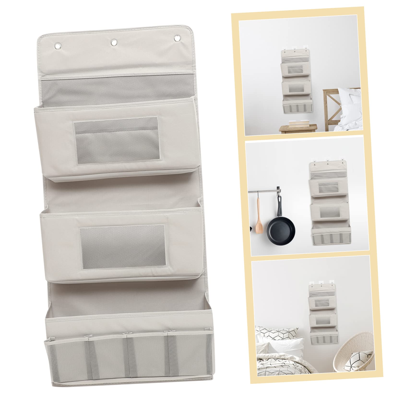 TOYANDONA Portaoggetti Armadio da Appendere Dietro Porta, Organizer per Armadio a 3 Livelli in Poliestere, Pieghevole e Traspirante per Bagno e Camera da Letto