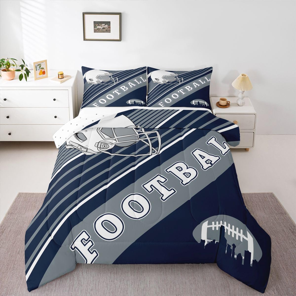 Football Comforter Set - Twin Size -27 Football Comforter Set - Twin Size -27