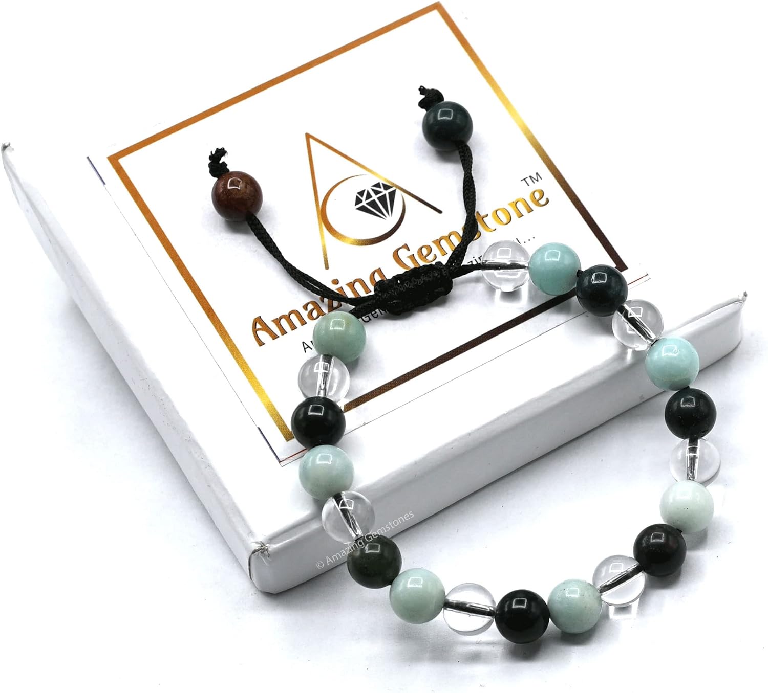 Amazing Gemstone Manifestation Bracelet for Pain Relief - Bloodstone Amazonite Clear Quartz Bracelet Set for Healing Calming Anxiety Stress Relief Gifts Pulseras Para Hombres Mujer (Adjustable) - Image 5