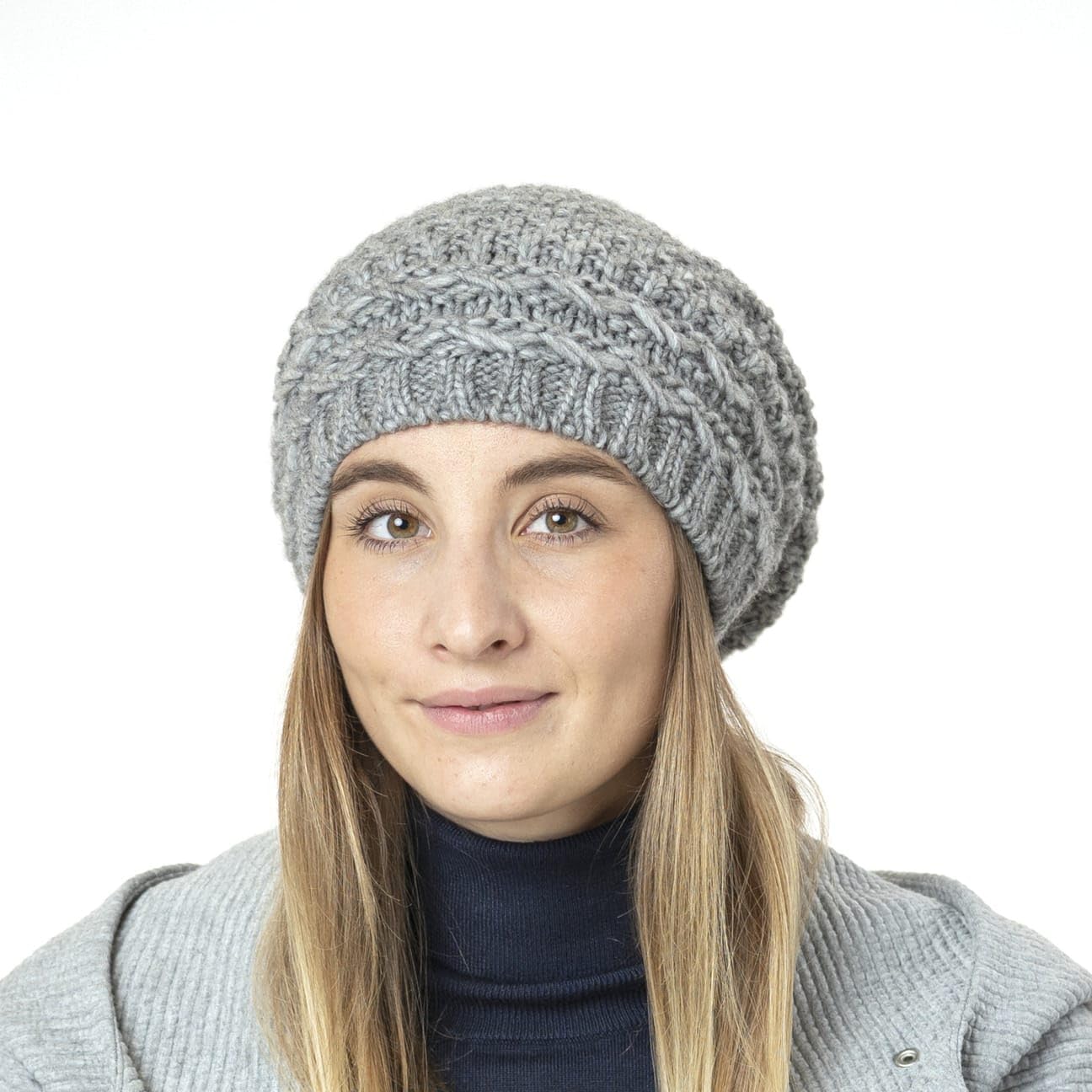 LIERYS Pinea Strickmütze Oversize meliert Mehrfarbig Made in Germany Damen und Herren Herbst Winter