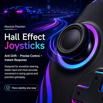 Riscvma 2pcs Controller for Switch/Switch 2/Lite/OLED/PC, Wireless Controller for Switch with 7 Color Changing RGB Lighting/Dual Vibration/6 Axis Gyroscope/Turbo, Ergonomic Precise Joystick