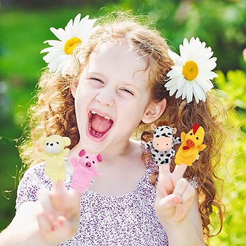 Miniatura 8 de Tarjetas de San Valentín para niños, 16 paquetes de marionetas de dedo de animales con tarjeta del día de San Valentín, juegos de marionetas de dedo