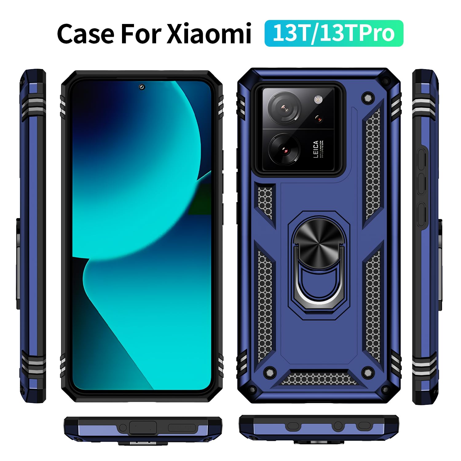 Custodia DEDUX Tough Armor Per Xiaomi 13 Pro 5G - Blu Navy Con Pannello PC E Paraurti TPU - 3