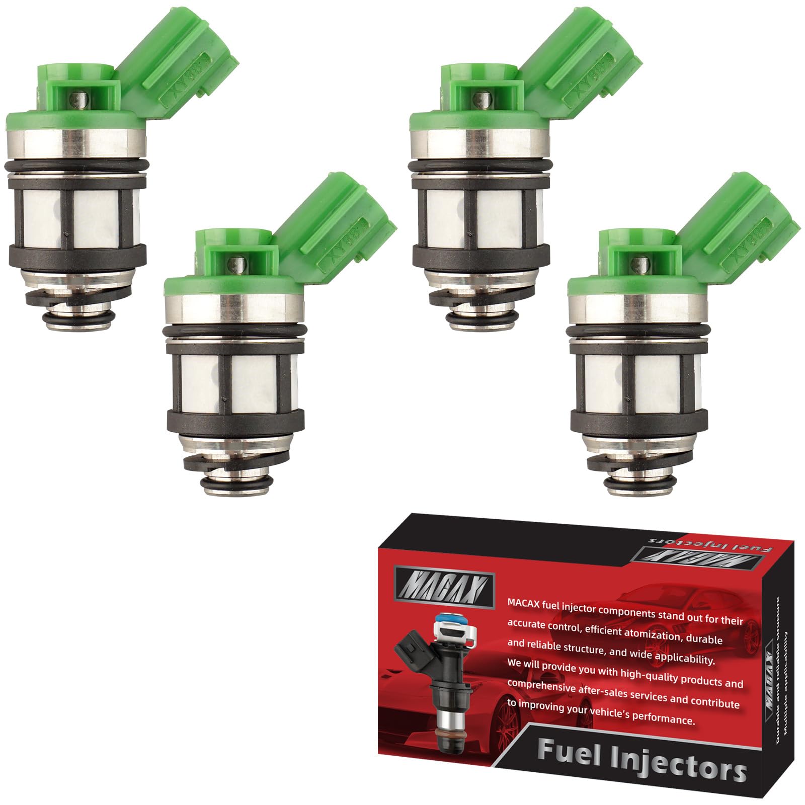 MACAX Conjunto de 4 injetores de combustível 16600-1S700 FJ397