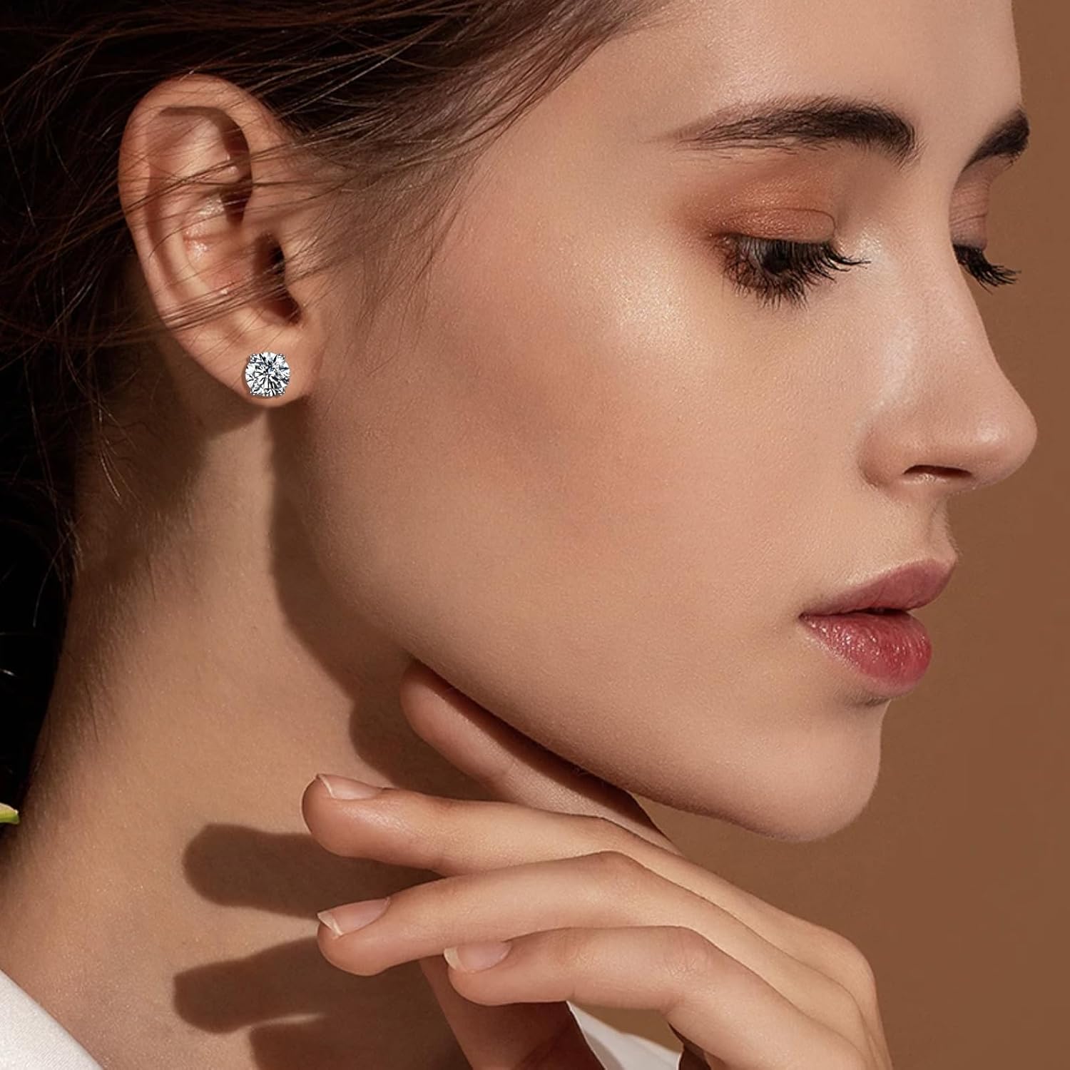 Moissanite Earrings for Women Men, S925 Sterling Silver Stud Earrings, 0.6-4 CT D Color VVS1 Clarity, Imitation Diamond Earring Gifts for Birthday Anniversary Valentine's Day - Image 5