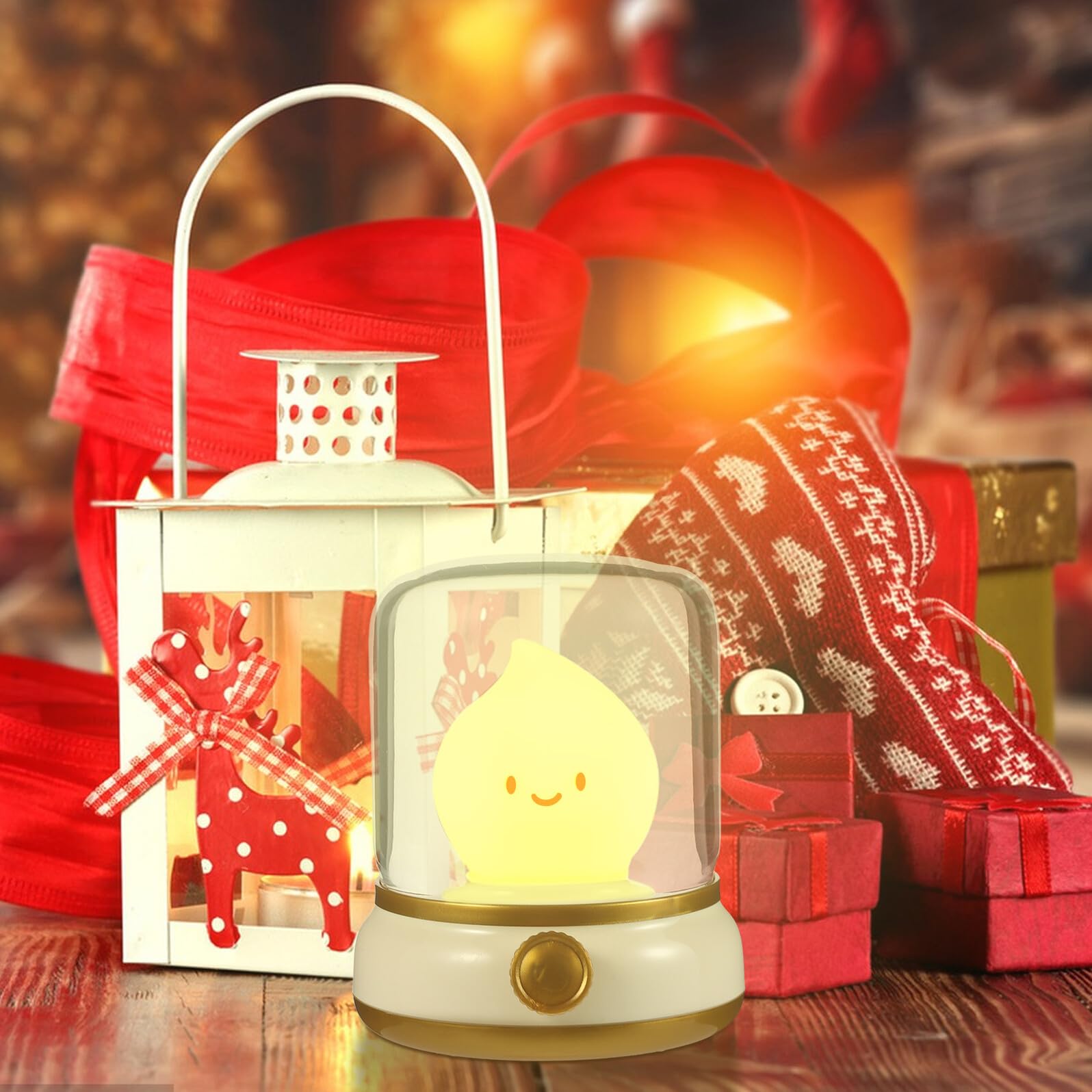 Abaodam Luce da Notte Portatile Lampada Dimmerabile Sicura a Forma di Fantasma in Plastica per Bambina la Stanza da Dormire la Lettura