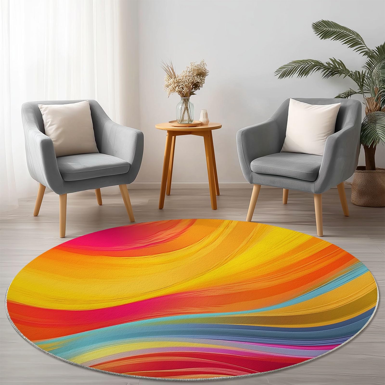 Tapis abstrait lavable et antidérapant résistant pour le salon et la chambre