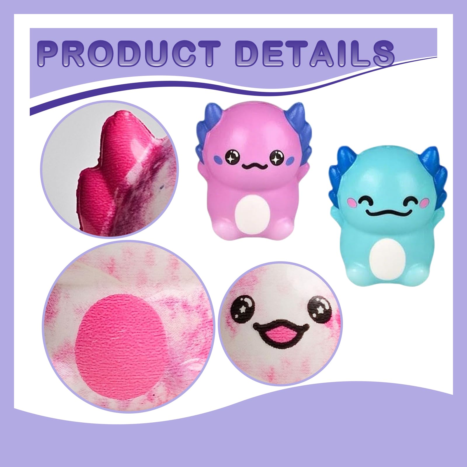 12 PCS Squishy axolotl Toy,Slow Rebound Animals Squishy Toyss,Bag FillersSquishy fidget Toys for Kids,Fun Gift axolotl Squishy for Party,Adorable Slow-Rise fidget Toys for Stress Relief & Sensory Play - Image 3