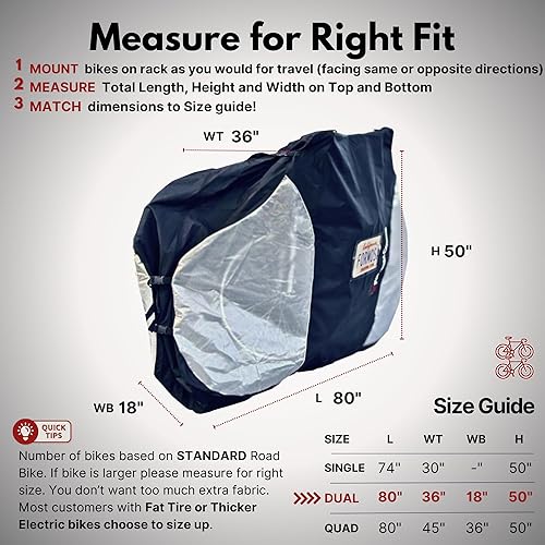 Miniatura 5 de Cobertor de bicicletas doble para transporte en portaequipaje para 2 bicicletas