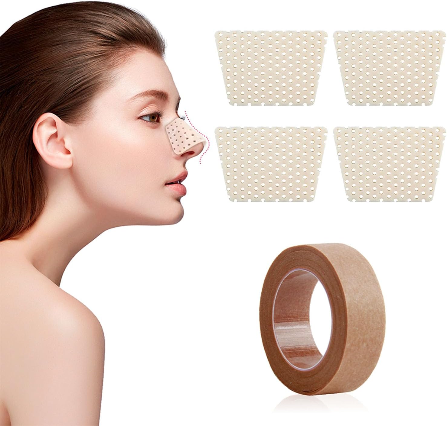 5-Piece Set Thermoplastic Nasal Splint & Skin Tone Paper Tape