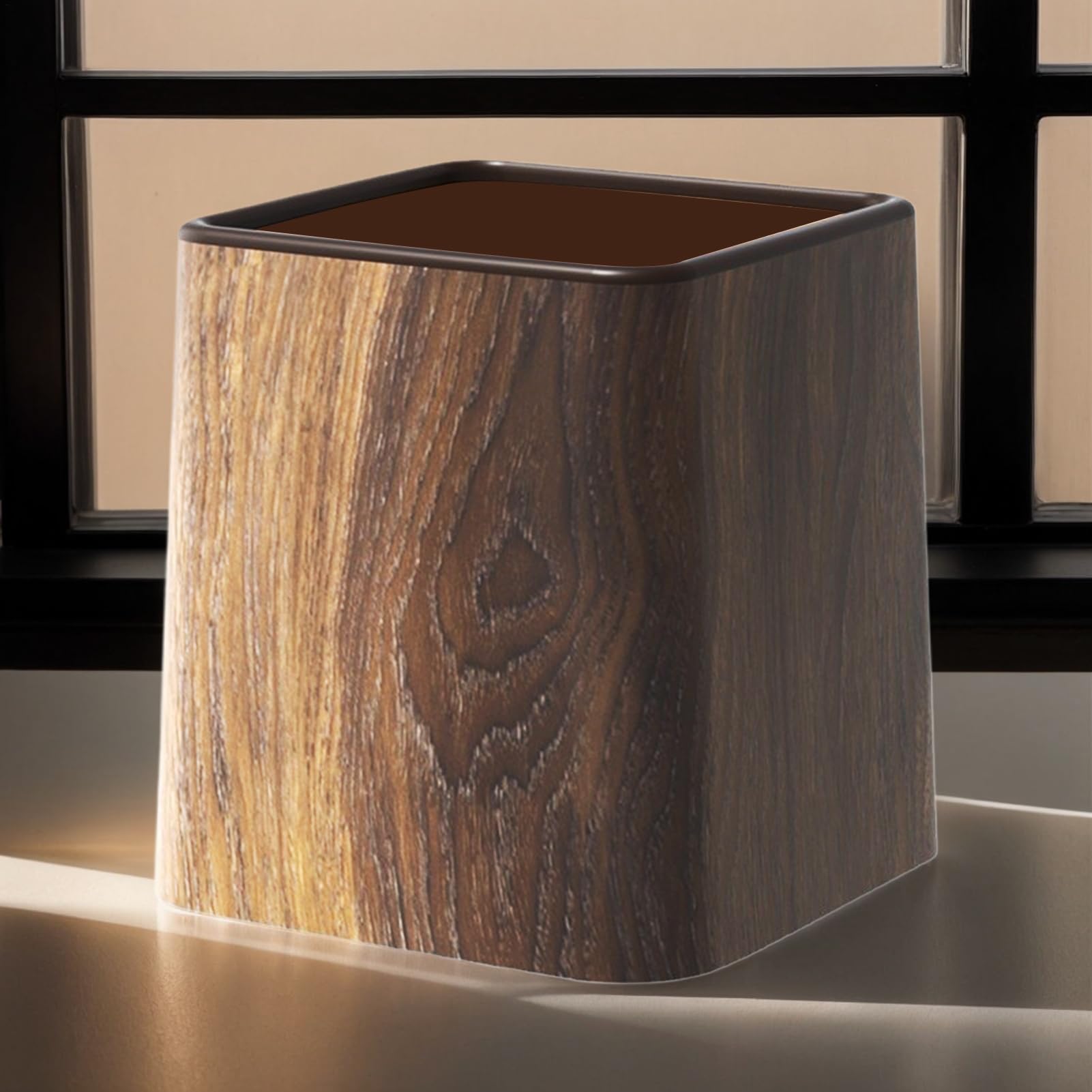Papelera De Escritorio - Contenedor Compacto Para Mesa - Cubo de Basura Retro con Tapa Ahorra Espacio para Habitación Infantil Cocina Residencia Universitaria