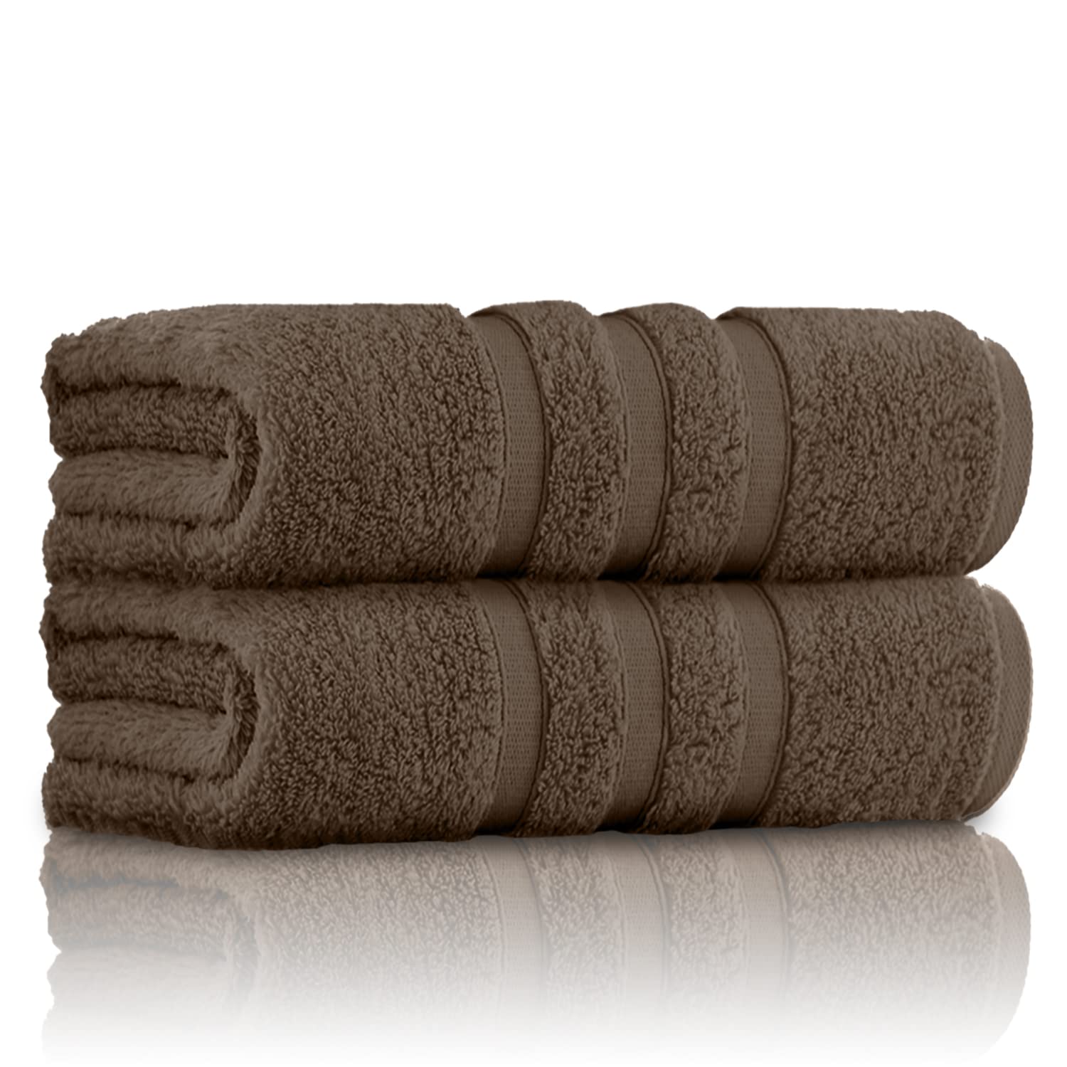 GC GAVENO CAVAILIA 100% Ringspun Cotton, Luxury 550 GSM Zero Twist Sheets, Egyptian, Cocoa, 70x120 Bath Towel