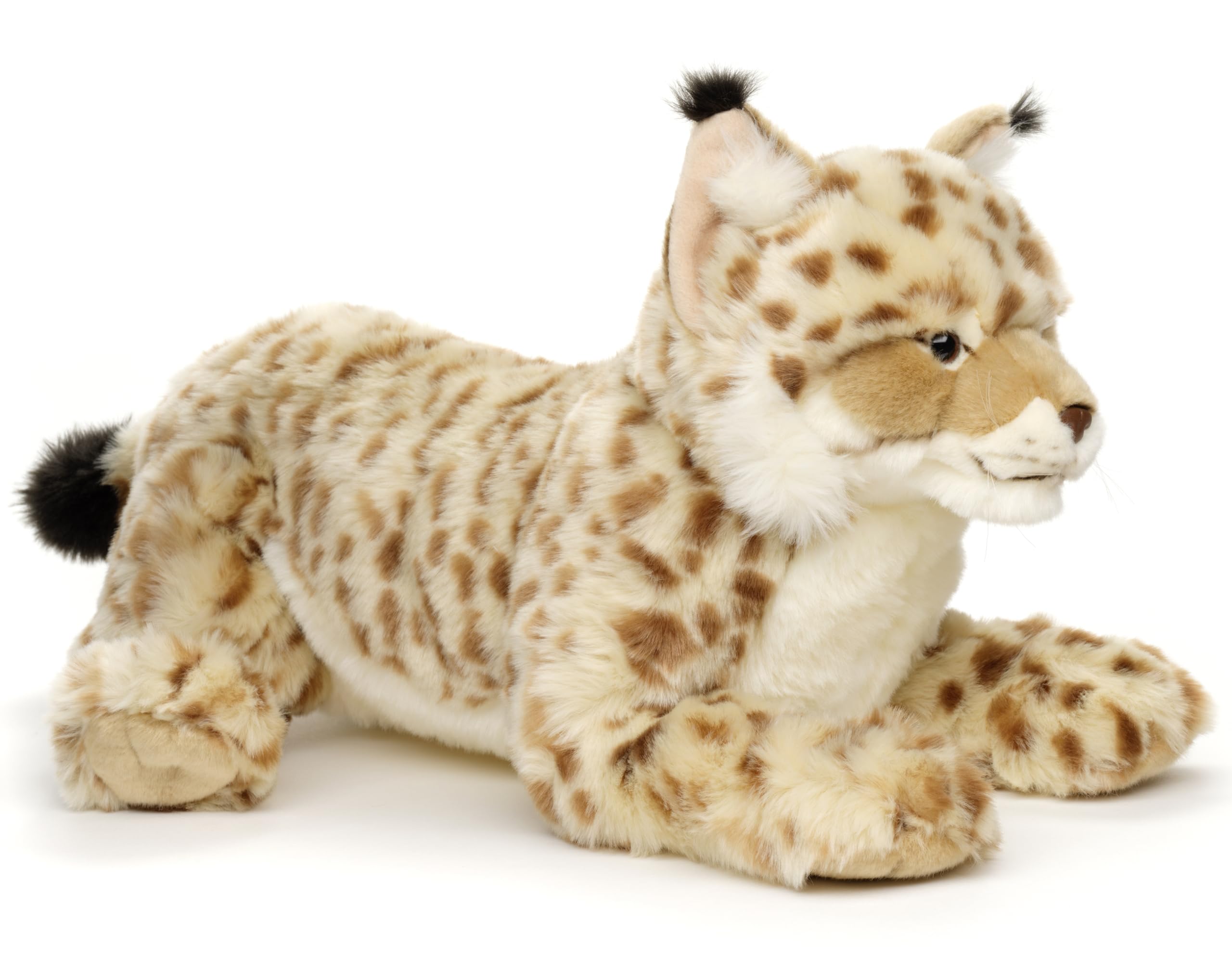 Uni-Toys - Luchs, liegend (ohne Geschirr) - 46 cm (Länge) - Plüsch-Katze - Plüschtier, Kuscheltier