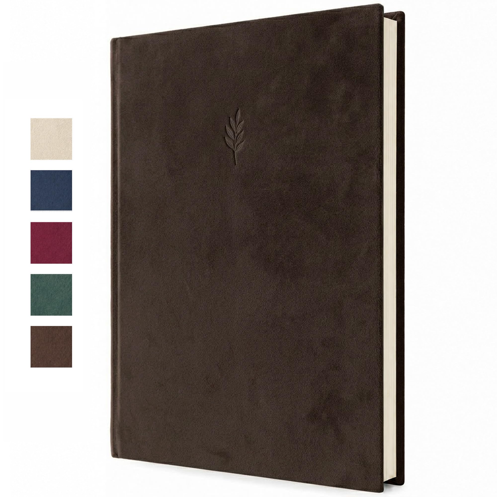 Large Photo Album Self Adhesive - 40 Pages Hold 120 6x4 Photos - Velvet Memory Book for Wedding, Family, Baby & Travel - Scrapbook with Sticky Pages, 24x33cm - Brown