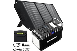MARBERO 237Wh Solar Generator and 60W Solar Panel Combo: Adventure-Ready Lit Power Bank