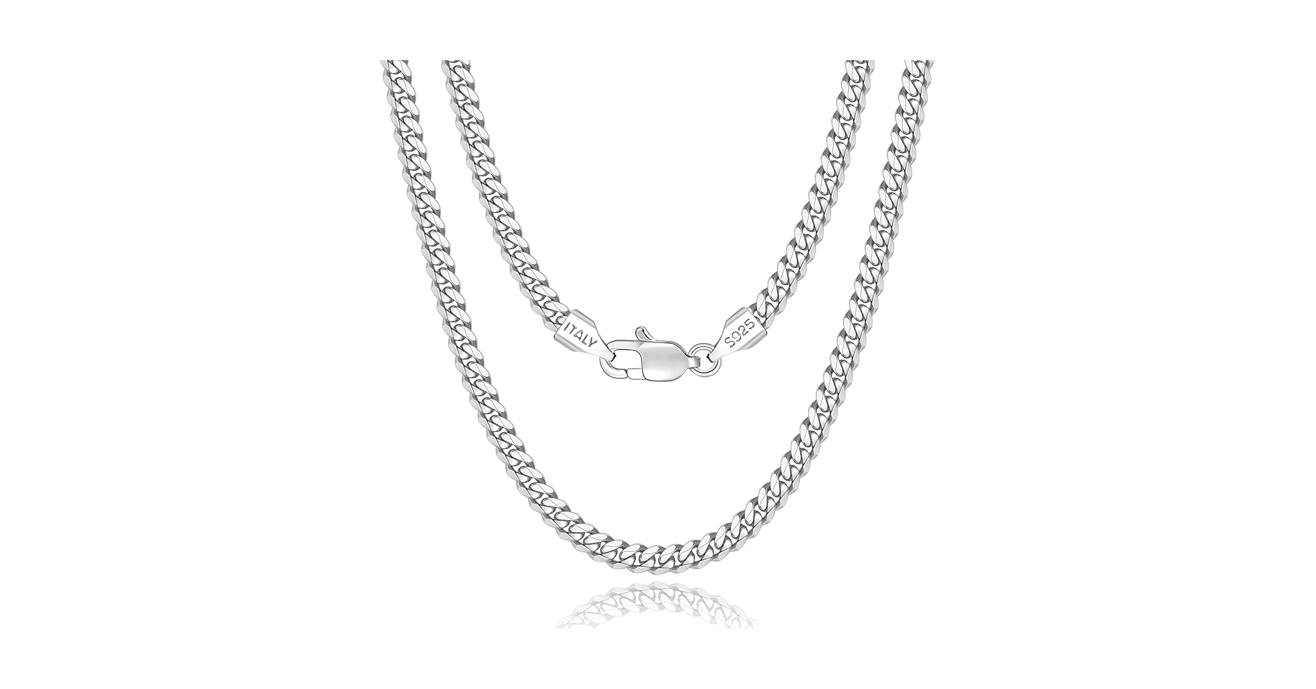 Fasongo Solid 925 Sterling Silver Chain for Men Women, 4mm