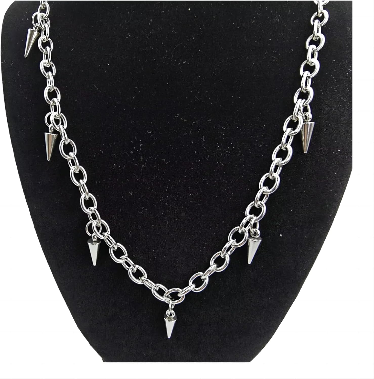 Tapered Rivet Stainless Steel Necklace for Men, Punk Style，40+5cm