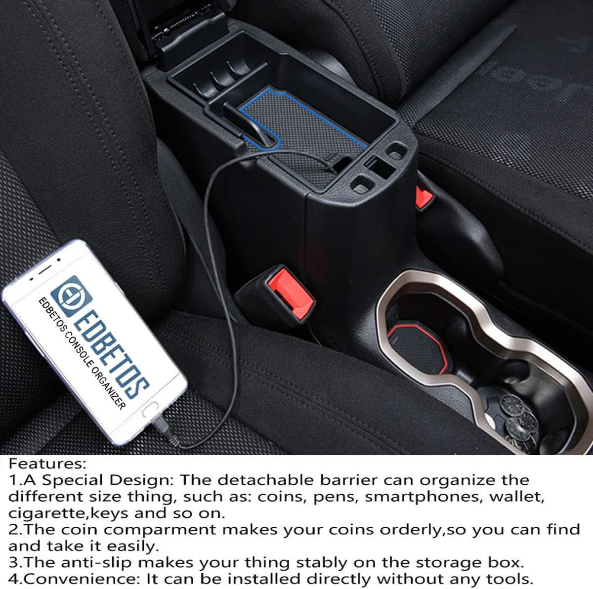 Center Console Organizer Tray for Jeep Renegade Accessories 2015-2022 2023 image 4