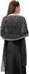 Ladiery Shawl et enveloppes pour robes de soirée, Mousseline douce Mousseuse Sparkly Strass Echarpe formelle de mariage Châle en cuir pour femmes