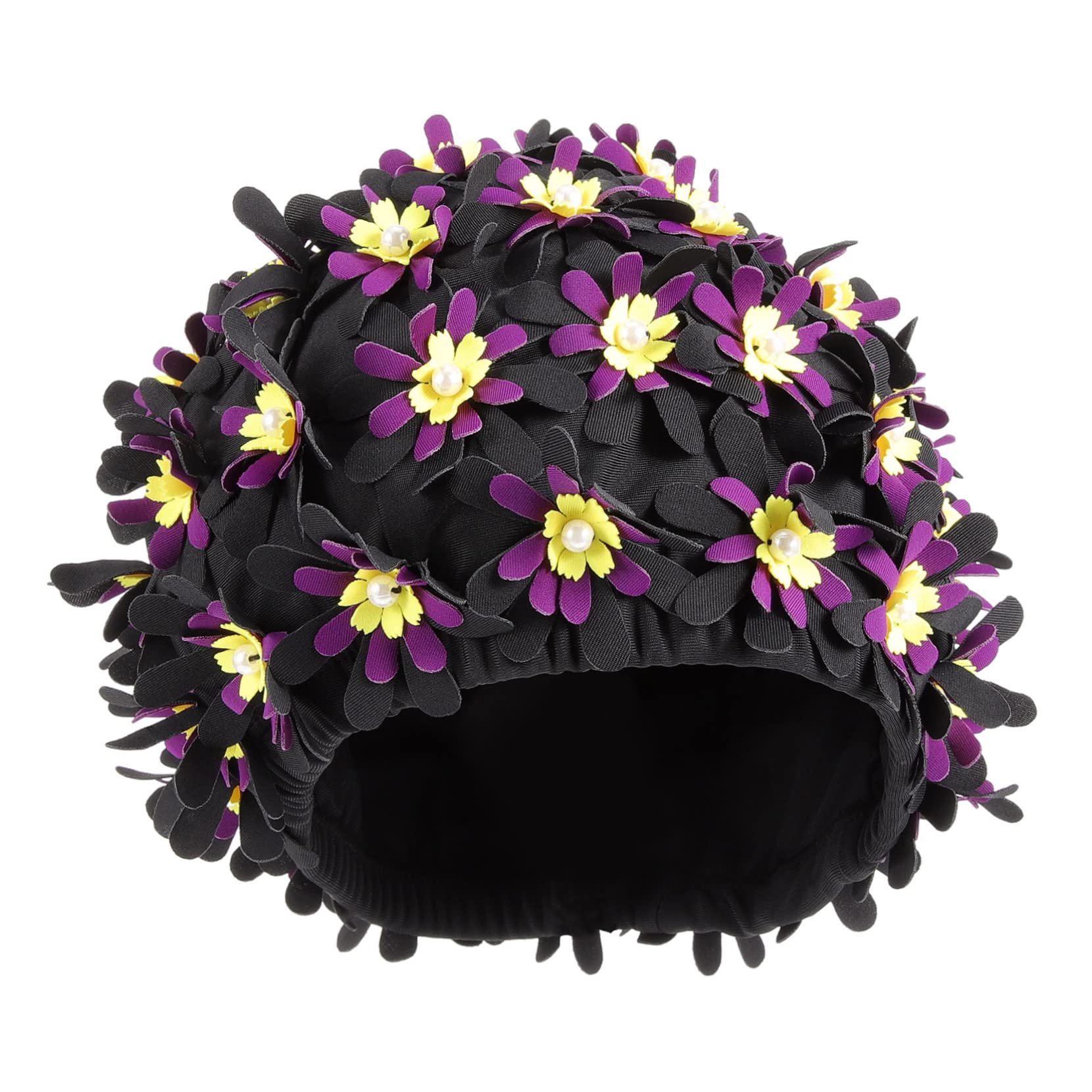 BESPORTBLE Gorro De Baño De Flores Gorro De Baño De Tela para Mujer y Adulto Gorro De Ducha Gorro De Baño Soul Cap Sombrero con Visera Cinturón De Natación para Adultos Poliéster