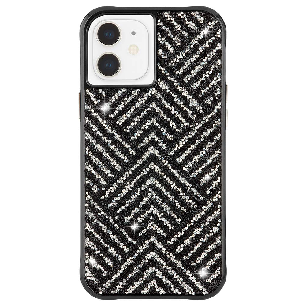 Case-Mate - Brilliance - Case for iPhone 12 Mini (5G) - 10 ft Drop Protection - 5.4 Inch - Herringbone Black