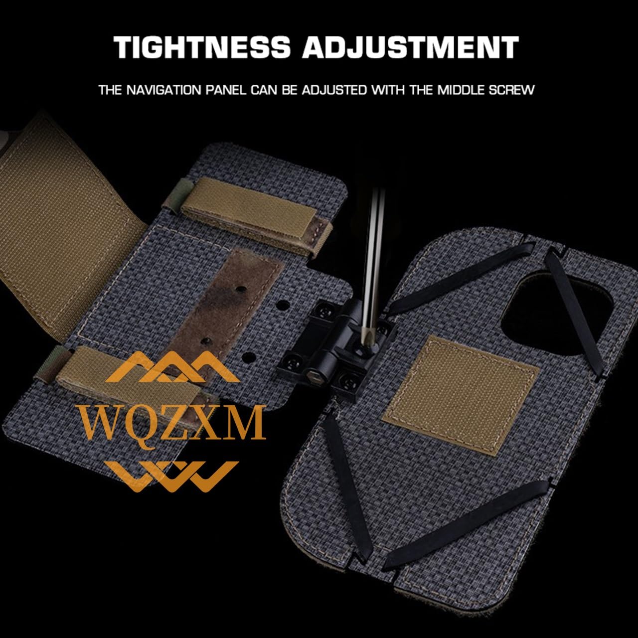 Militare Molle Pieghevole Bordo di Navigazione, Outdoor Tactical Cell Phone Holder Tactical Chest Bag Map Case Admin Panel Airsoft Gear(Tan)