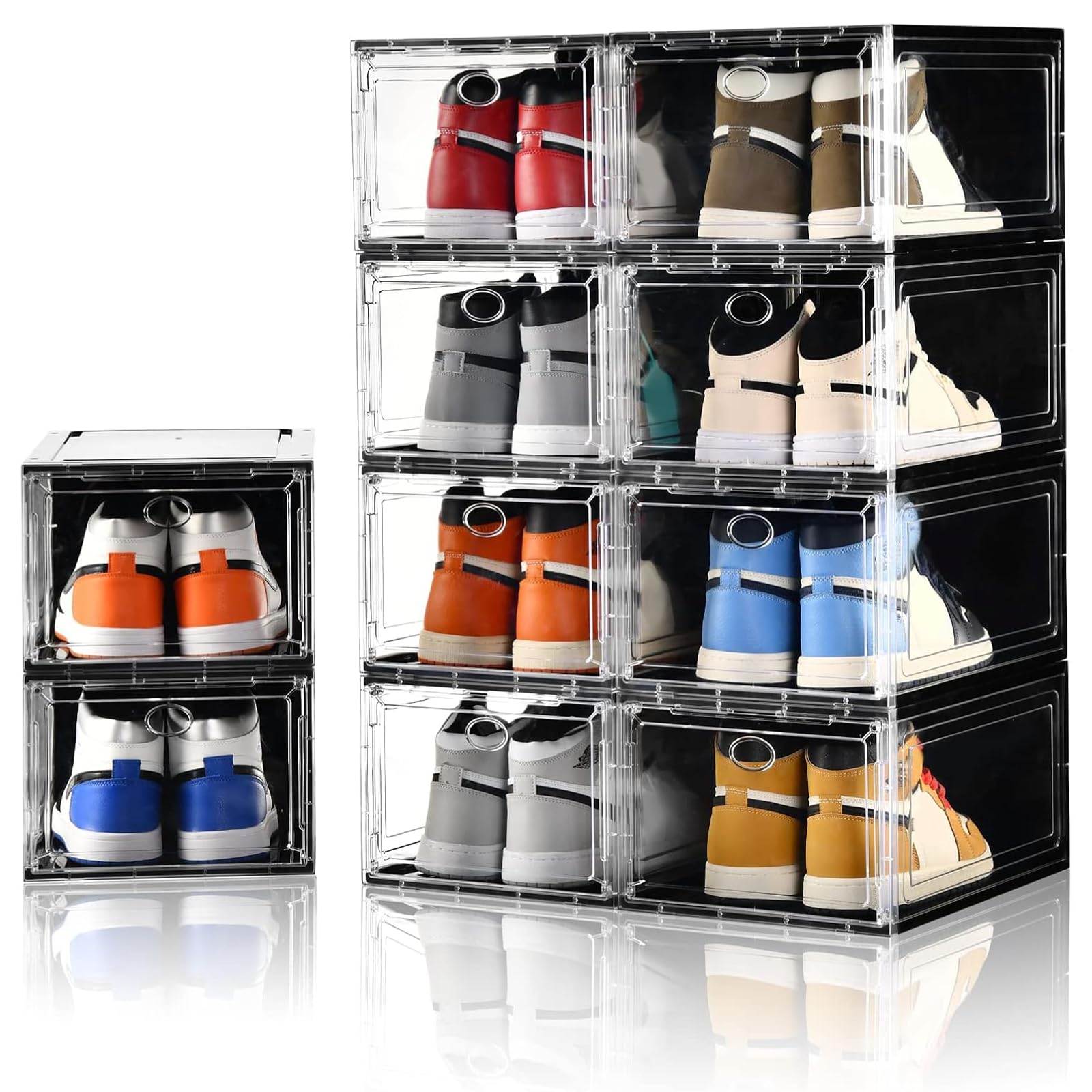 Photo 1 of 10 Pack Shoe Storage, Stackable Shoe Organizer, Clear Shoe Boxes for Closet