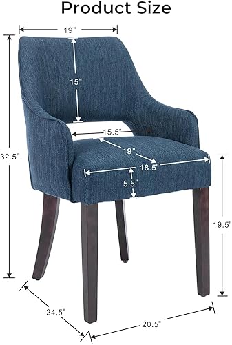 Miniatura 3 de Juego de 2 sillas de comedor modernas, tapizadas, de lino, con respaldo abierto medio y patas de madera, sillón para el hogar, cocina y restaurante,