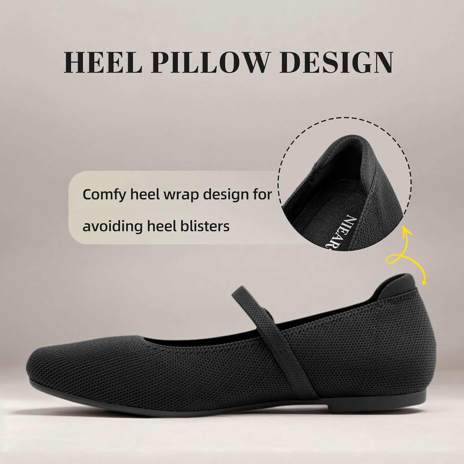 Women's Ballet Flats Square Toe Slip On Shoes Knit Dress Mary Jane Flats Woman Comfy Soft Causal Work Walking - Image 6