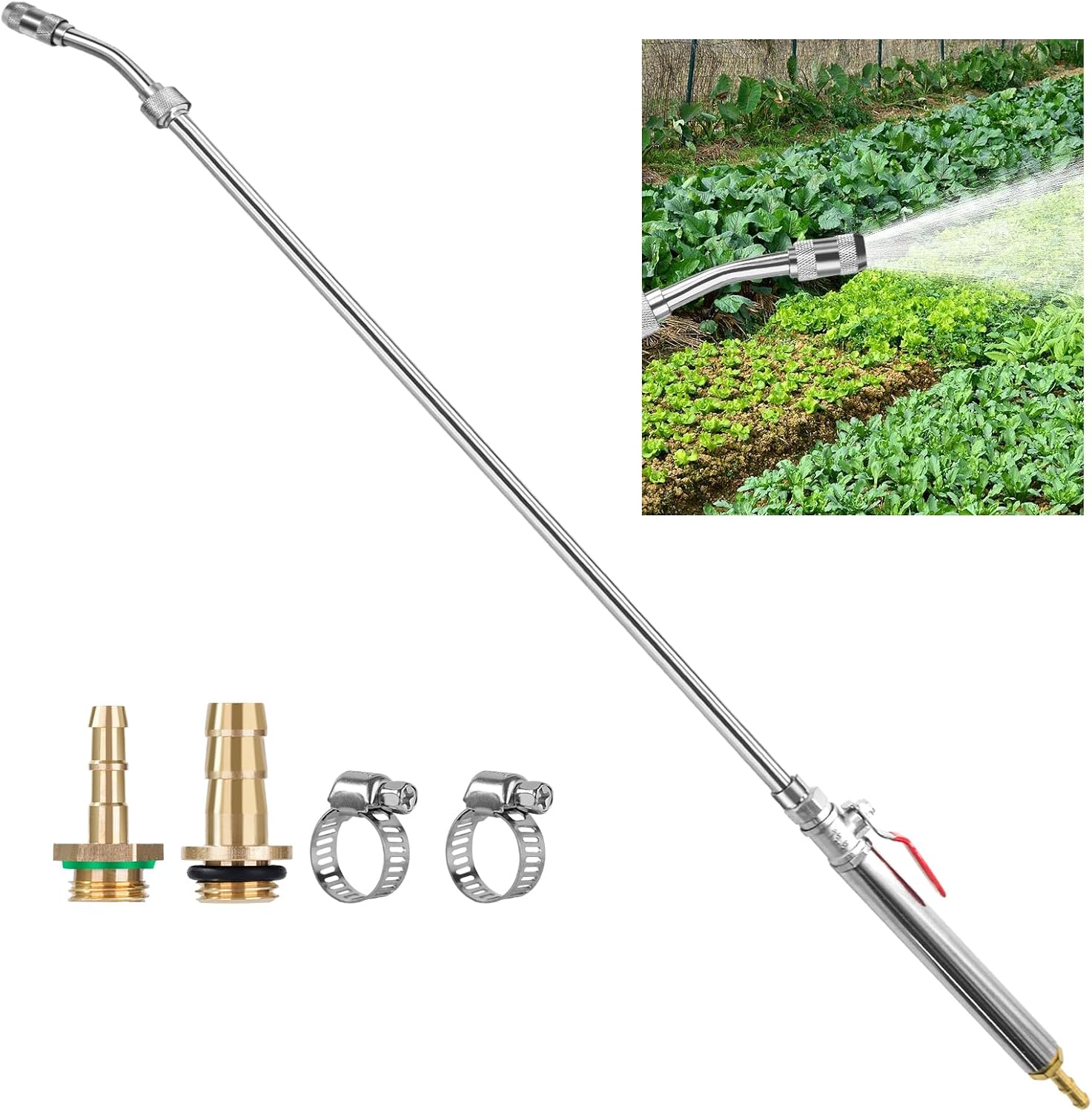 29 Inch Stainless Steel Spray Wand - Retractable Garden Sprayer With Ergonomic Handle