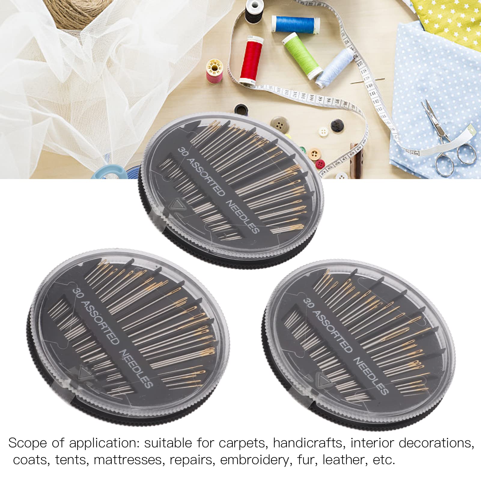 Lot De 2 Aiguilles à Coudre, 60 Aiguilles Assorties Pour Couture