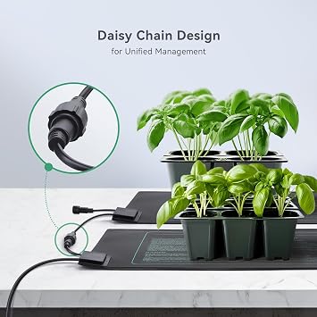 LUXBIRD LB-1SC Temperature Controller with 4 Pack Daisy Chain Heating Mat Combo